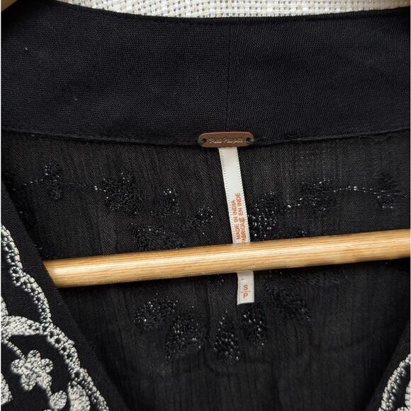 Free People Floral Embroidered Fable V-neck Empire Waist Midi Dress, size S - Picture 4 of 8